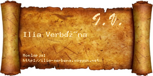Ilia Verbéna névjegykártya